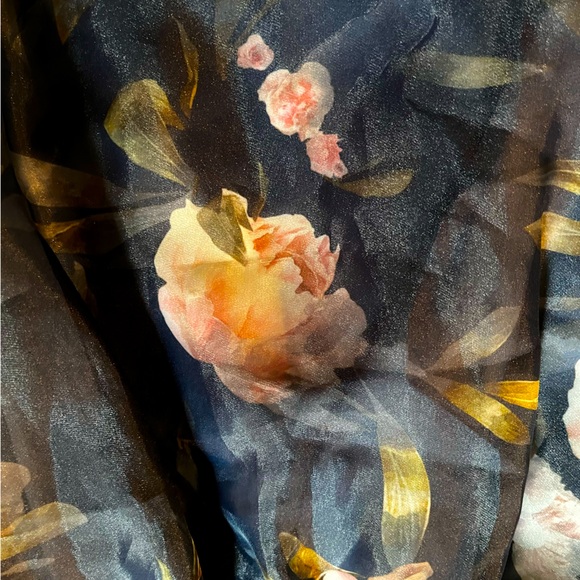 Laura Ashley gorgeous navy blue dress with flower blooms sz 6x. Exquisite!! - Picture 2 of 11